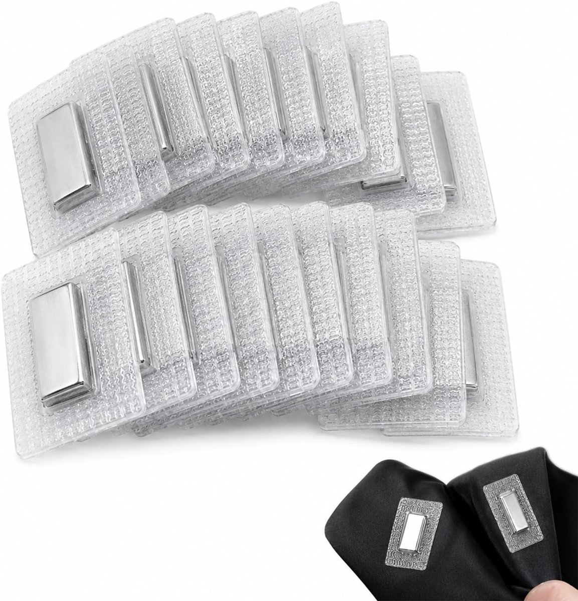 20 stuks verborgen magneten om in te naaien, magneetknopen, magneetsluiting, magnetische knopen zonder naaien, magneet om in te naaien (20 x 10 x 2 mm) voor gordijnen, kleding, handtassen