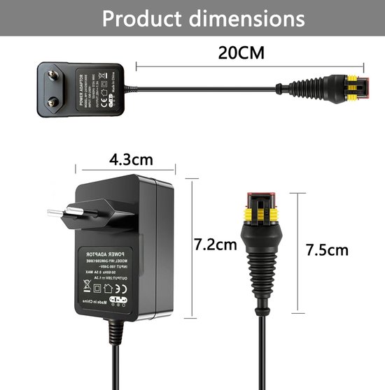 28 V 1,3 A voedingsadapter compatibel met robotmaaier Husqvarna Automower 105/305/310/315/315X/310 Mark II/Gardena R38Li/R40Li/R45Li/R50Li/R70Li/R75Li/R80Li/Sileno Life/City/Minimo Ladestation Kabel — afbeelding 3