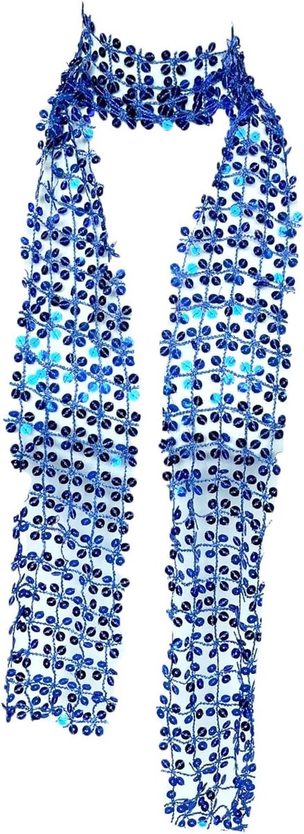 Pailletten sjaal ketting glitter halsdoek lange smalle hals stropdas netsjaal punk pailletten net brede halsketting mesh hoofdband sparkle hoofddoek slips voor carnaval party 160 cm