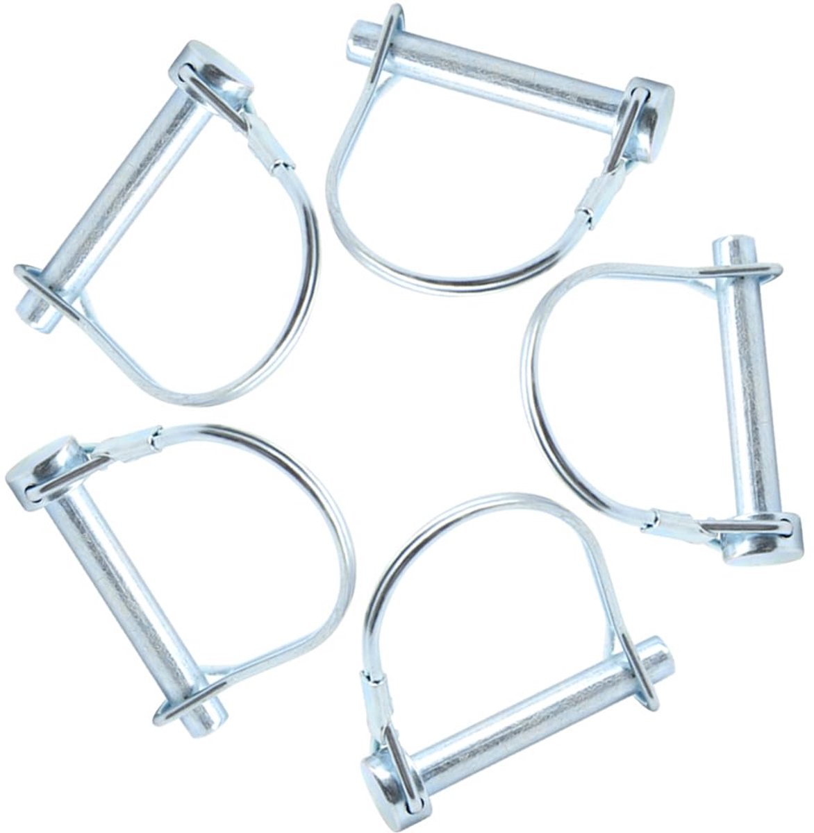 5 stuks, 8 x 50 mm, koolstofstaal, zekeringsbouten, buisklapplinten met vergrendeling, ronde beugel voor landbouw, tuin, boerderijaanhanger (DDX/8 x 50 mm)