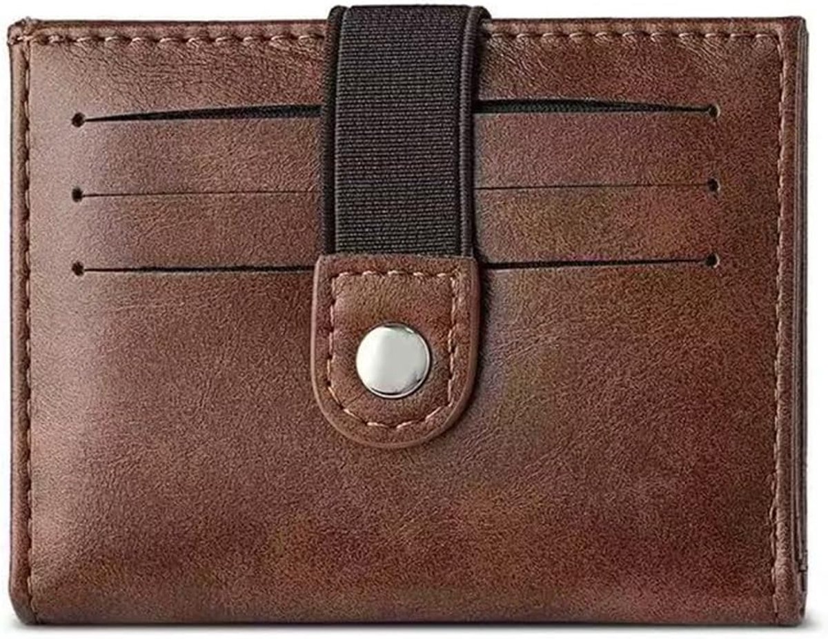1 stuk, bruine PU-lederen portemonnee, creditcard, ID-kaart, anti-magnetische kaarthouder, grootte 4 inch × 3,25 inch