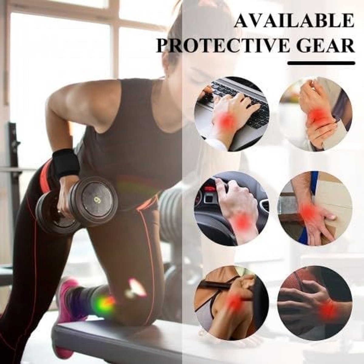 Verstelbare Polsbandages, Set van 2, Ademend en Ondersteunend voor Fitness, Krachttraining en Bodybuilding, Zwart