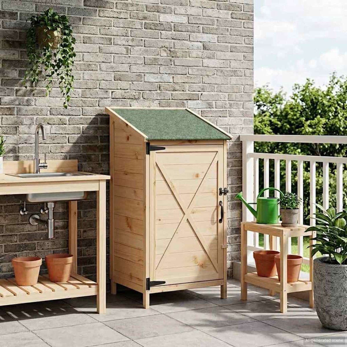Tuinhuis 59,5 x 56 x 113,5 cm massief hout sparrenhout