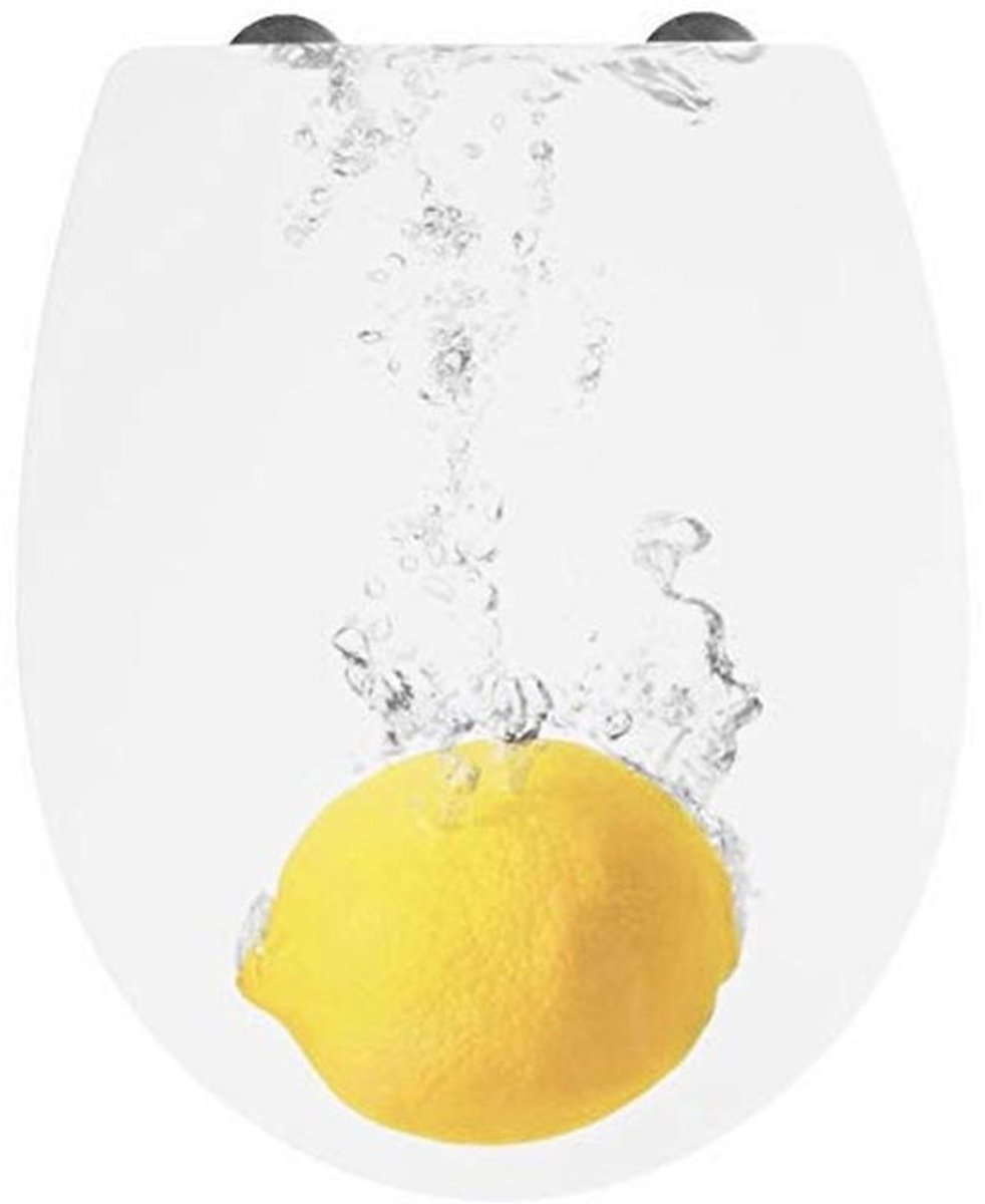 Cornat wc-bril "Citroen" - fris, fruitig design - onderhoudsvriendelijk thermoplast - Quick up & Clean-functie - automatische sluiting - comfortabele montage van bovenaf/toiletbril/wc-deksel /