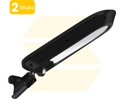 Solgaro® Buitenlamp met Bewegingssensor Walli - 2 Stuks - Tuinverlichting op zonne energie - Warm Wit Licht - Dag nacht sensor - Solar tuinverlichting - 32 LEDs Schijnwerper