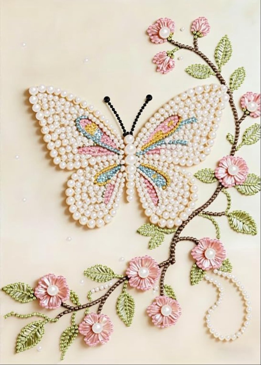Diamond Painting Vlinderset, 5D DIY diamantschilderij met speciale vormen en speciale diamanten, complete set voor volwassenen en beginners, diamond painting landschap, wanddecoratie zonder lijst, 30