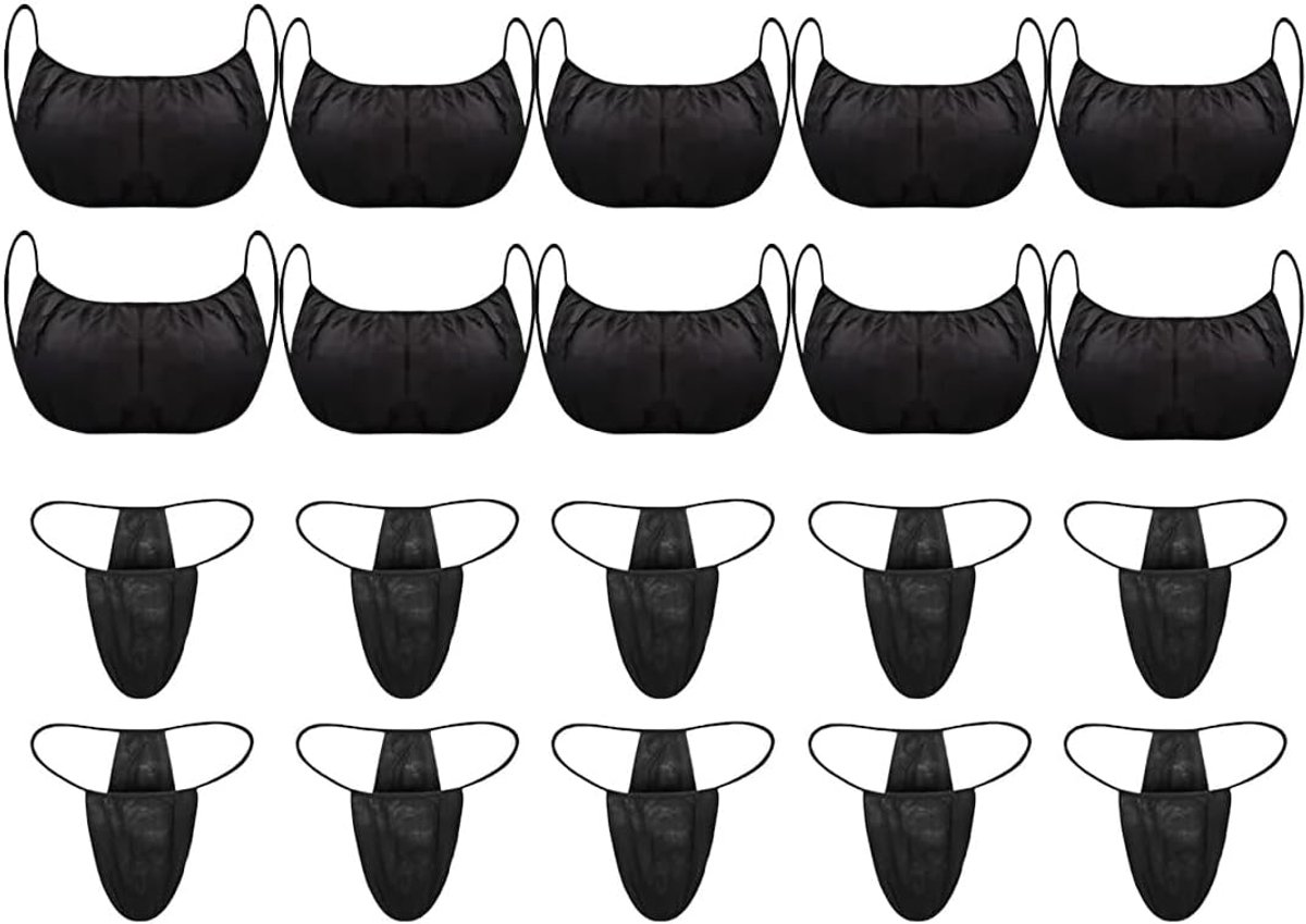 Set van 10 wegwerpsets (10 slipjes + 10 beha's), wegwerpondergoed voor reizen, spa en bruining, comfortabel en zacht, 20 stuks