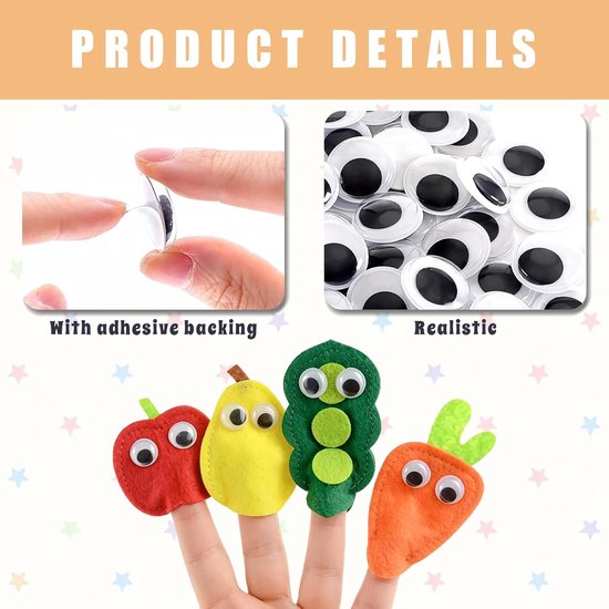 Ogen, zelfklevend, groot, 30 mm, kunststof, wiebelogen, groot, voor doe-het-zelf knutselogen, scrapbooking, handwerk, accessoires — afbeelding 4