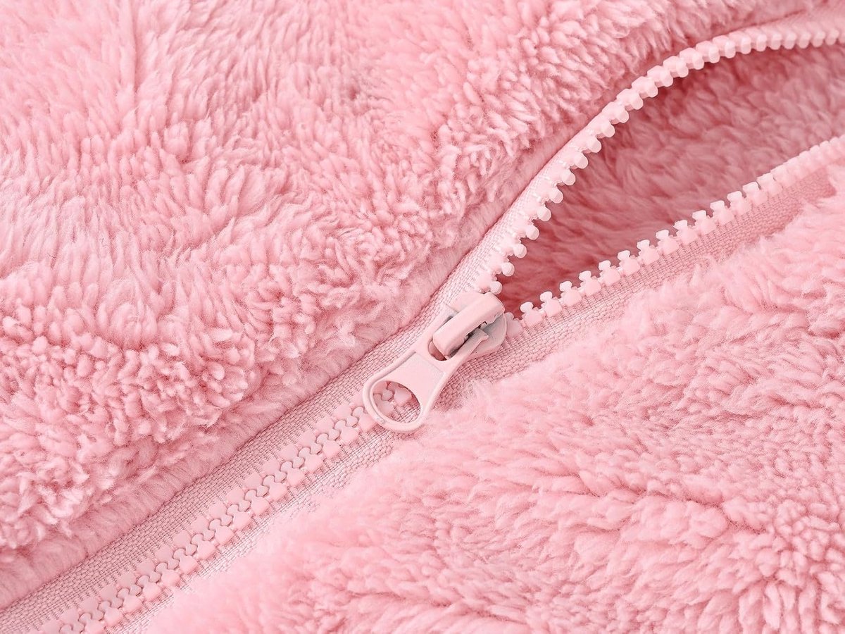 Solide wollen jas voor meisjes en jongens, outdoorjas met ritssluiting, warme en dikke fleece, winterkleding met 2 zakken