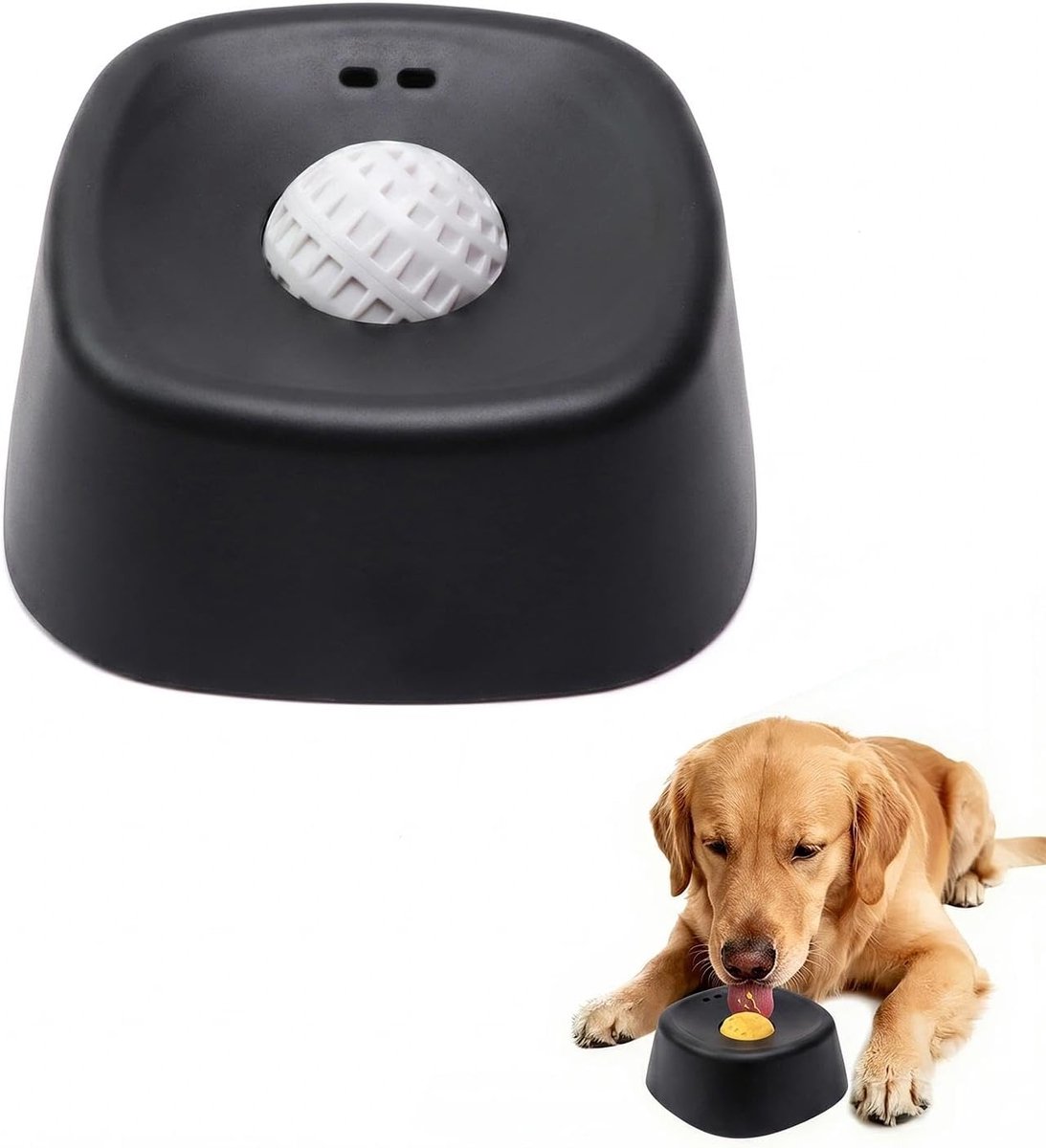 Langzame voederbak voor honden, langzame voederbak met witte noppen