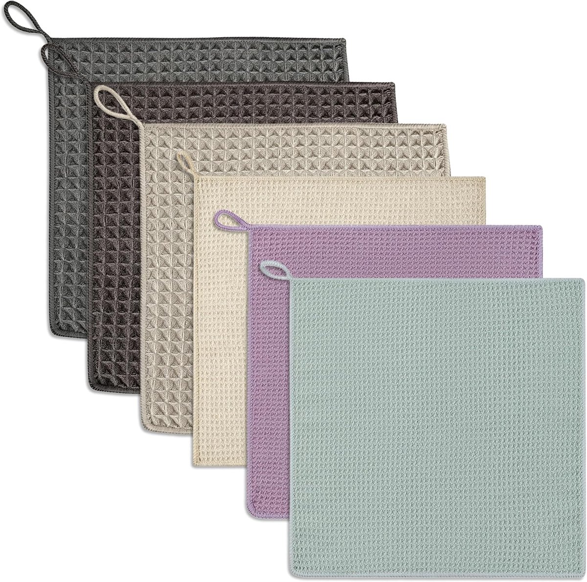 6 Stuks Barista Doek Set, 30 x 30 cm Dubbelzijdige Microvezel Barista Doeken, Baristahanddoeken en Koffiemachine Reinigingsdoek voor Portafilter Stoompijp en Melkopschuimer