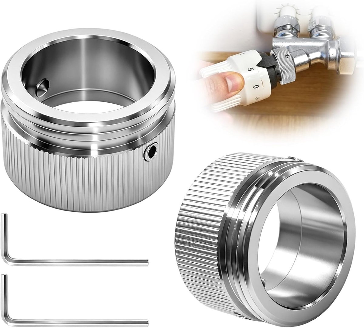 2 stuks verwarmingsventieladapter M30x1,5 304 roestvrij staal voor RA 22 mm