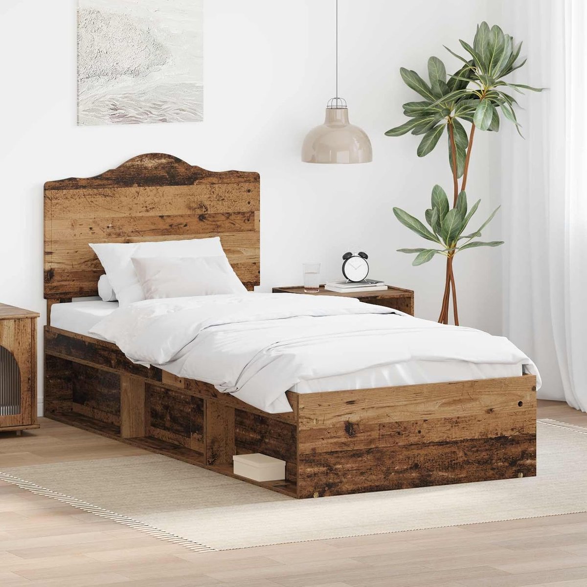 Grenen hoofdbord Modern minimalistisch 100 x 200 cm Oud hout