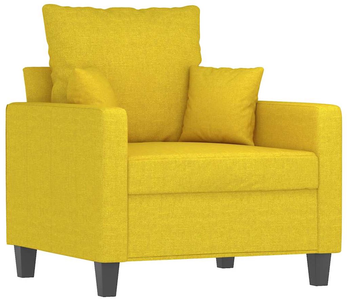 vidaXL Fauteuil - 60 - cm - stof - lichtgeel
