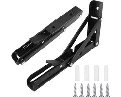 Newaner Professional Folding Bracket, Heavy Duty Stainless Steel Folding Brackets, Stand for Table, Shelf, Sofa (25 cm, 2 Pack)