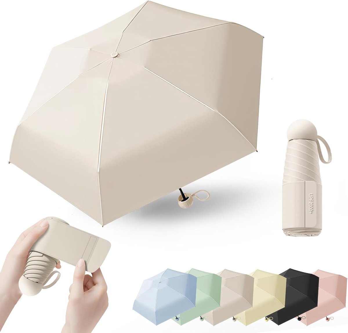 Mini Opvouwbare Reisparaplu/7cm Brede Band/ UPF50/Waterdicht/Compact/Dames - ShopVlot