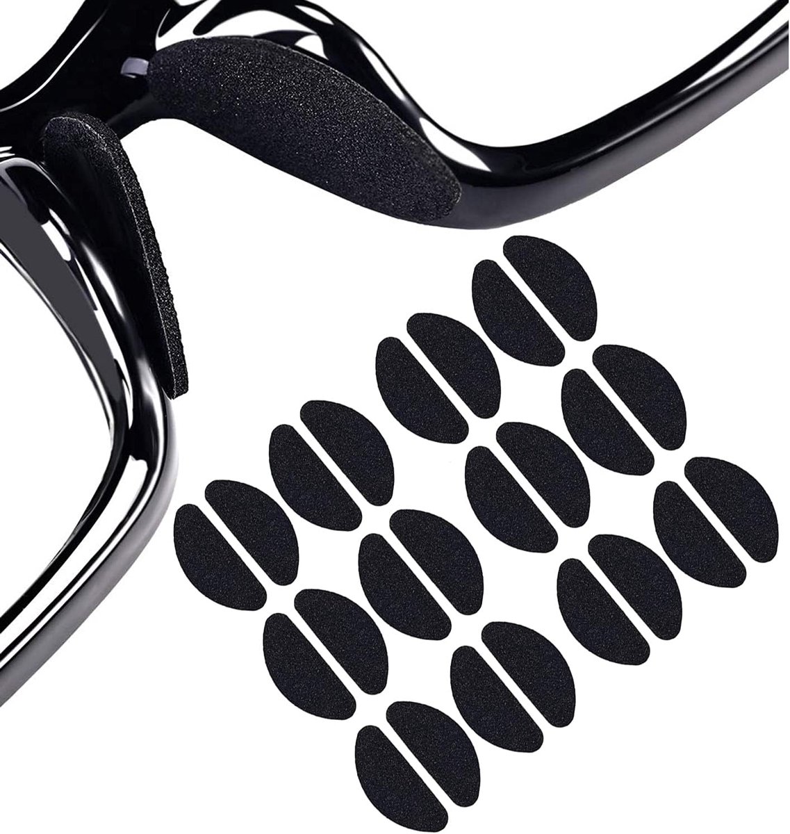 12 paar antislip brillen neuspads, D-vormige anti-slip bril neuspads schuim neuspads voor zonnebrillen, brillen - ShopVlot