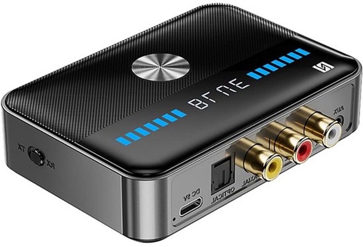 Draadloze audio-adapter - Bluetoothzender en -ontvanger - Voor het streamen van muziek - LED-display