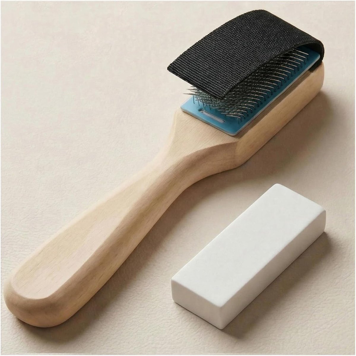 Bruisborstel voor dansschoenen - houten handvat - met witte gum - voor polijsten en schoonmaken - ShopVlot
