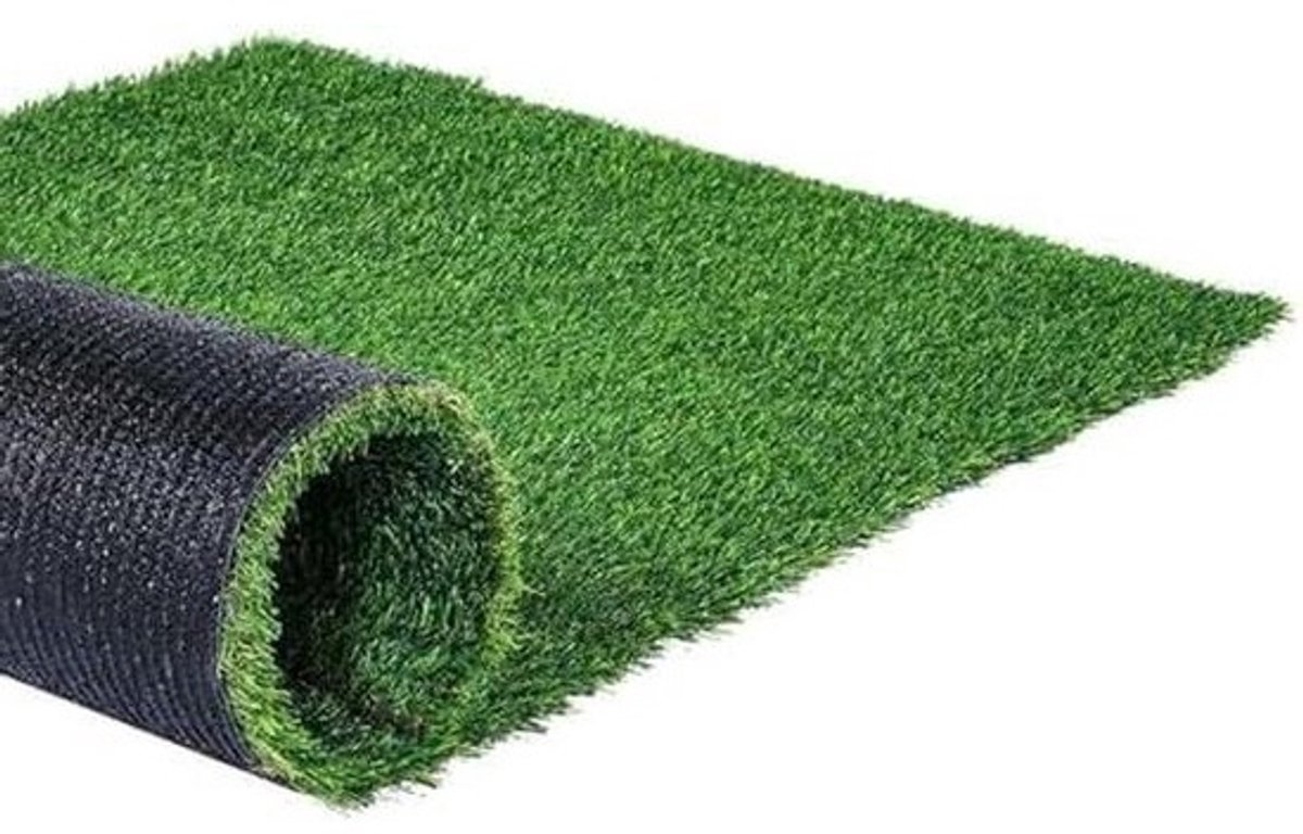 Kunstgrastapijt - Nepgras - Balkondecoratie - Met afwateringsgaten - 120x400 cm - Groen