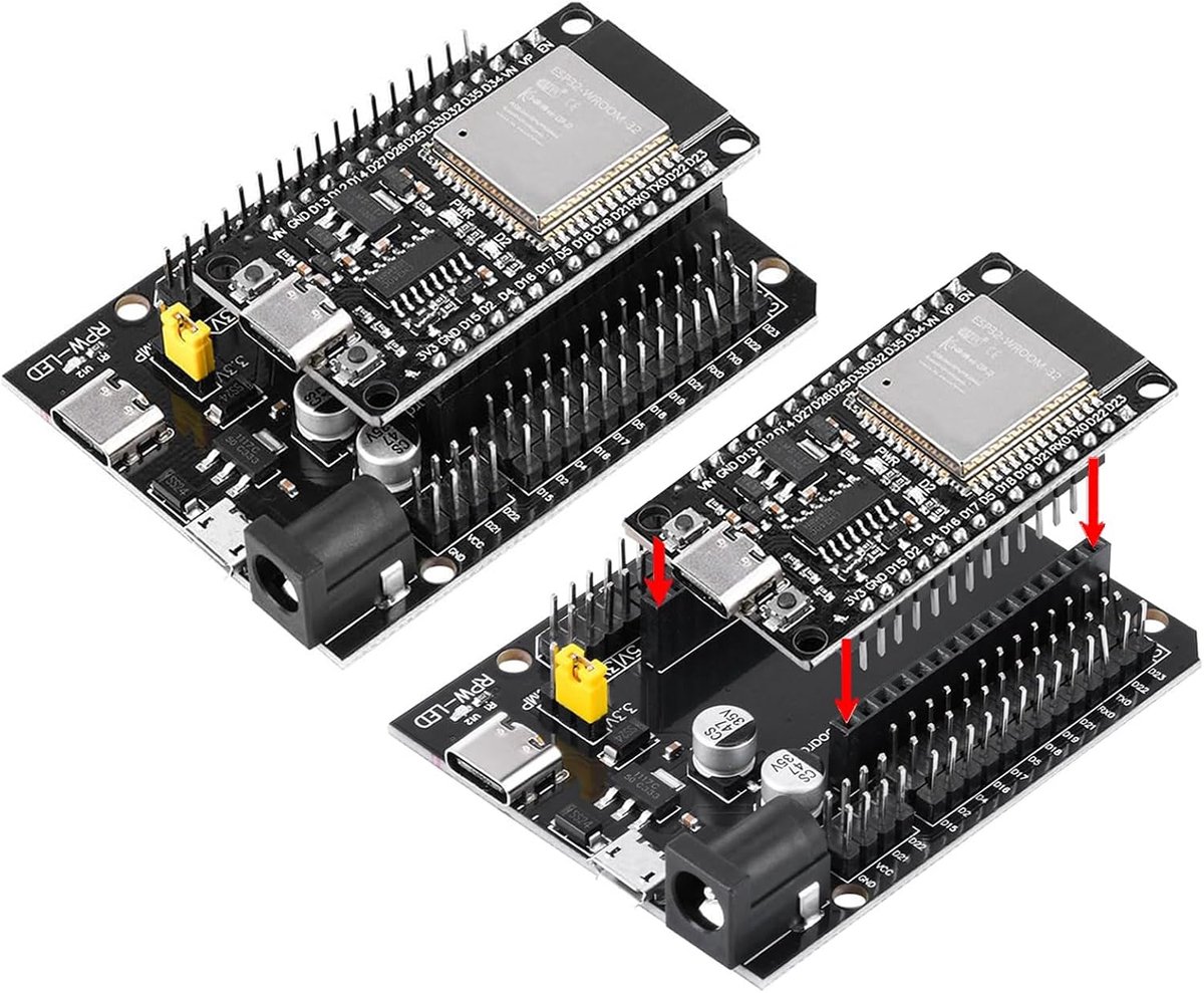 2 sets For ESP32S and terminal adapter, NodeMcu For ESP32 32 development board WLAN WiFi Bluetooth CP2102 chip - ShopVlot