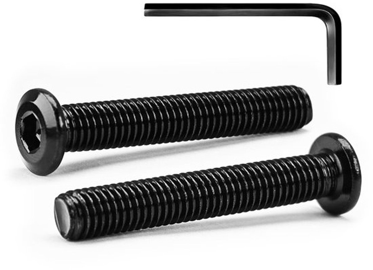 Zeskantschroeven - Metalen bouten - Voor bevestigingsklussen - Roestvrij staal A2 - M6 x 50 mm - Zwart oxide