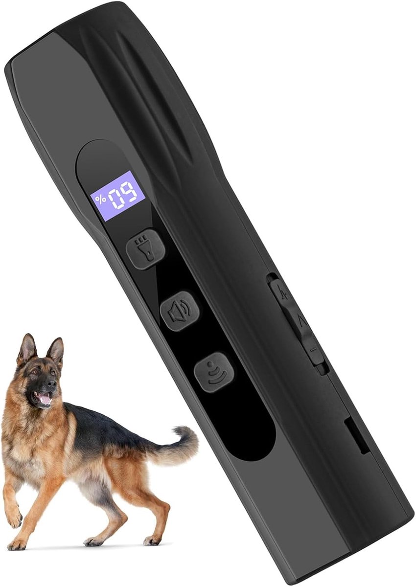 Hondenrepeller met LED-licht, handbediend, anti-blaffend apparaat, gedragstraining, 3 frequenties, langdurige piepknop voor honden, binnen en buiten