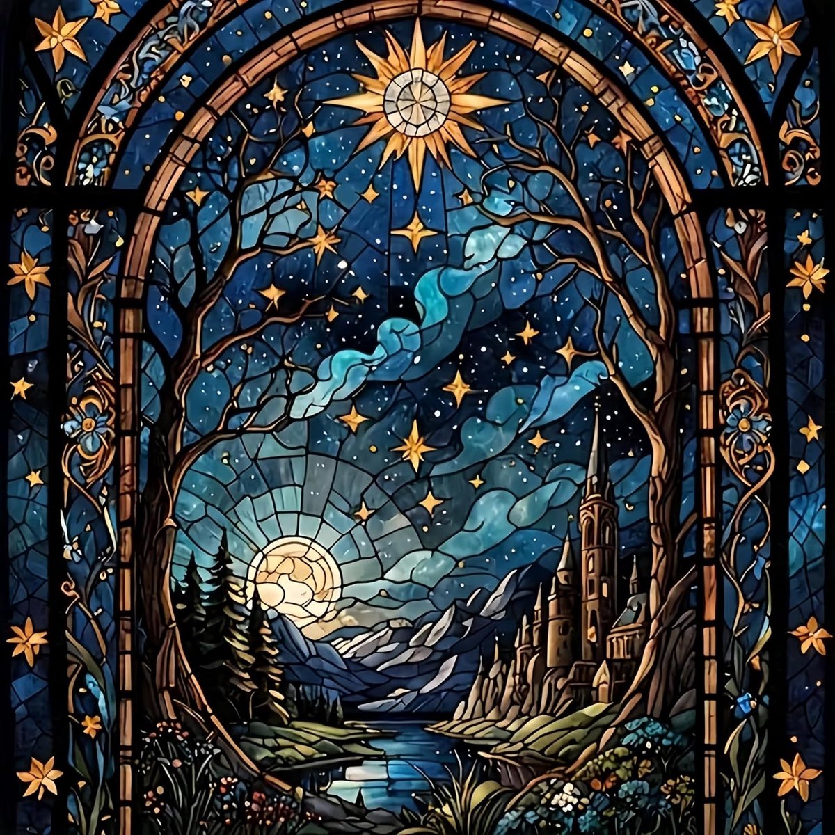 Diamond Painting Set voor volwassenen, 5D Diamond Painting landschap, sterrenhemel, diamantschilderijen, doe-het-zelf knutselset, Diamond Art mozaïek, knutselset volwassenen voor ontspanning