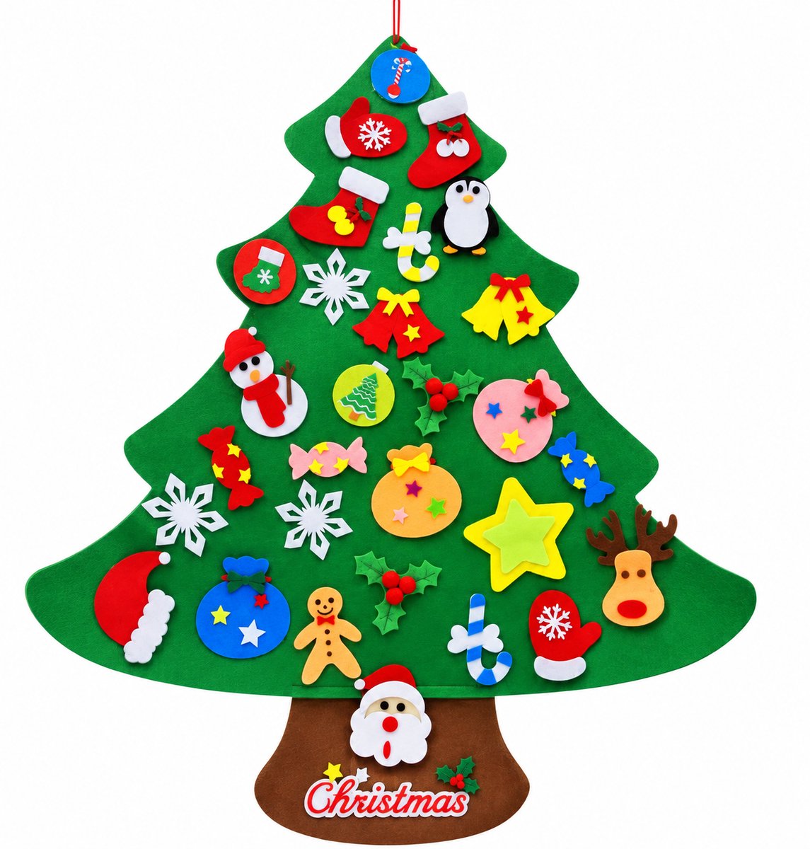 Nina’s Giftshop® DIY Kerstboom voor Kinderen – Vilten Kerstboom 100 cm – 31 Ornamenten – Zelf Versieren – Kerstdecoratie – Kerstcadeau – Sinterklaas Cadeau