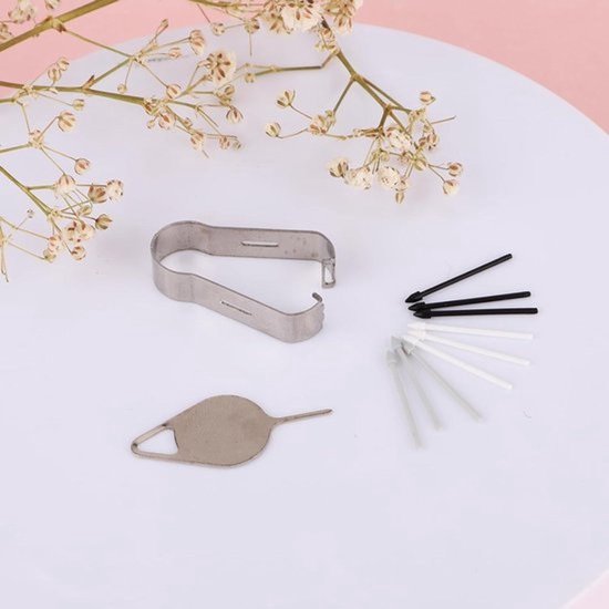 9 styluspenpunten met clip en pin voor smartphones - Navultippen met koolstofvezelpunt — afbeelding 2
