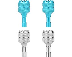 4 Stuks Drone Controller Sticks, Aluminium Drone Control Joystick Afneembaar Duimschakelaar Vervanging Compatibel met DJI Mini 3 Pro DJI RC Smart Controller Accessoires (Zilver, Meerblauw)