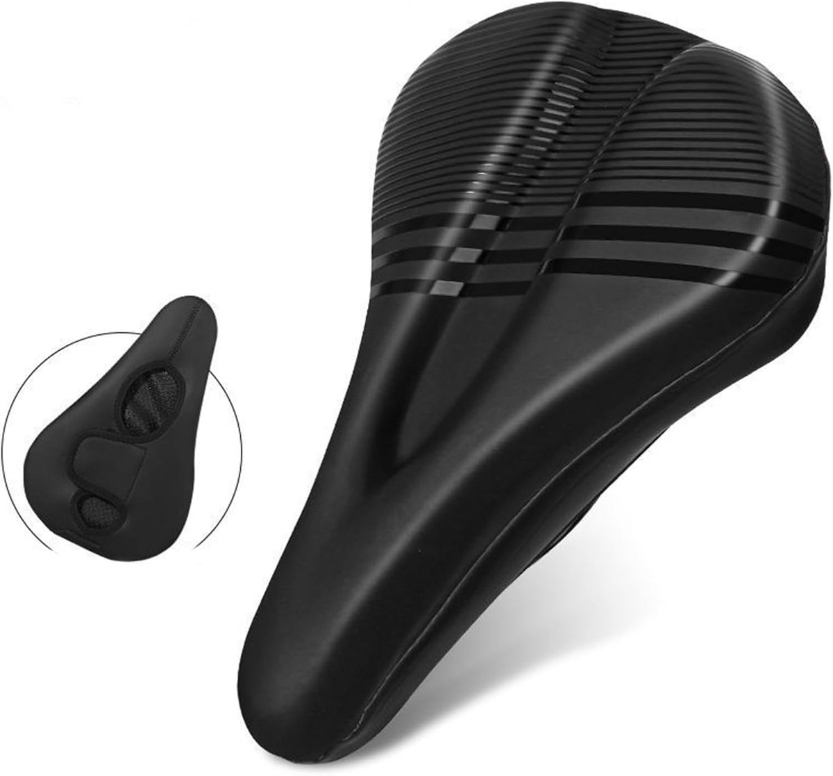 Fietszitje - zacht traagschuim en elasticiteit siliconen fietszadelkussen voor mannen vrouwen, fietsen is comfortabeler, fietsaccessoire voor binnen/buiten