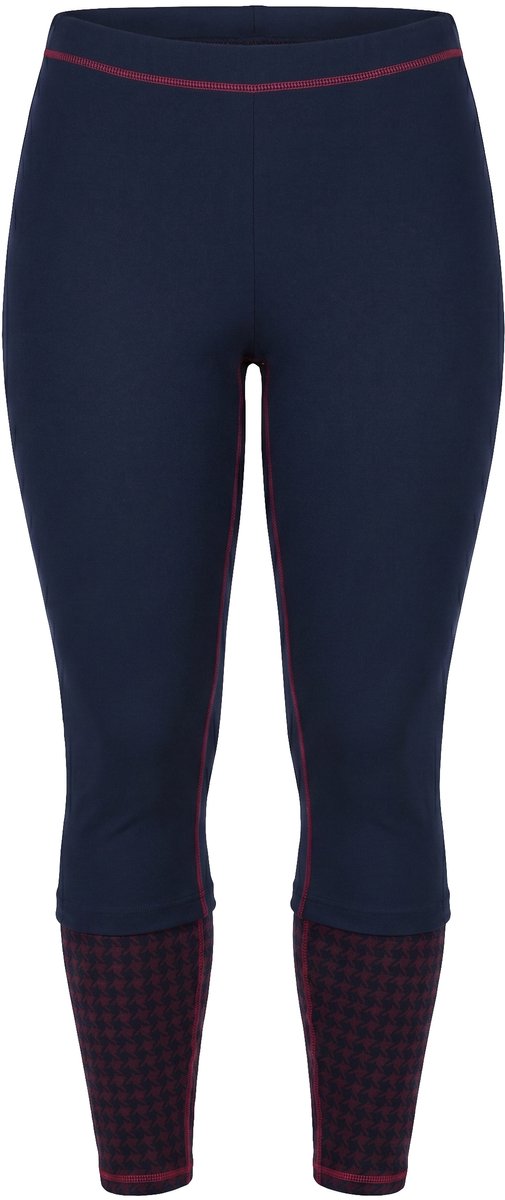 Ulla Popken - Dames - Functionele ski-legging print op de zoom slim fit - Marine - Maat 62+