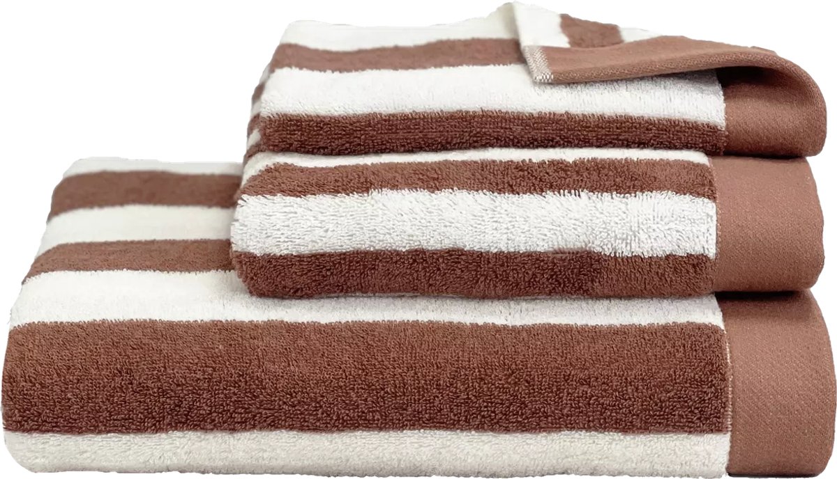 Santorini handdoek - mocaccino - 50x100 cm - 6 stuks