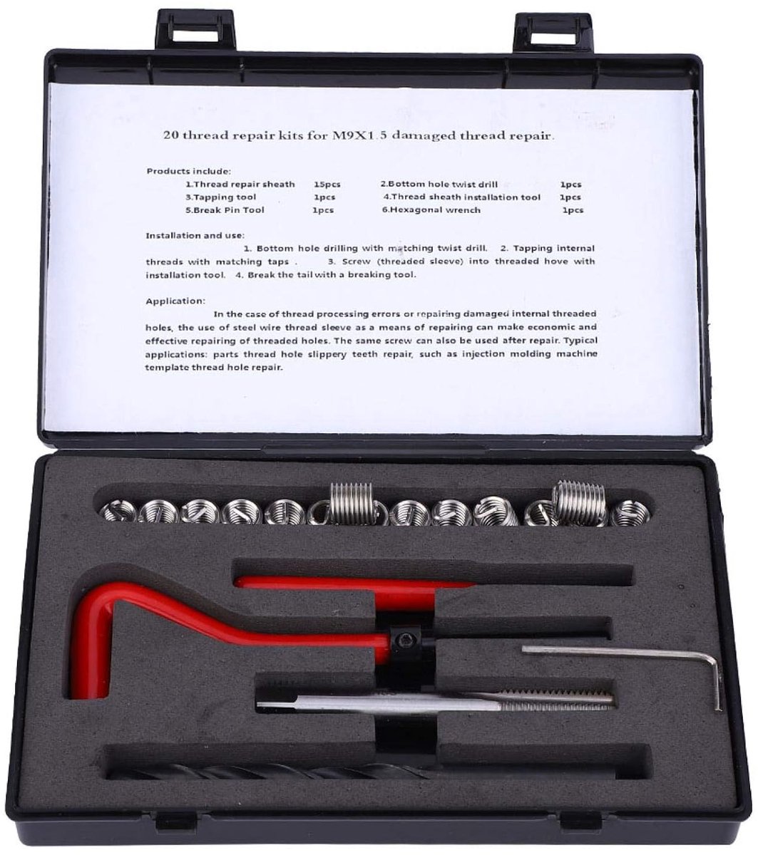 Wire Repair Kit, 20pcs M9x1.5 Stainless Steel Wire Repair Kit for Internal Thread Repair - ShopVlot