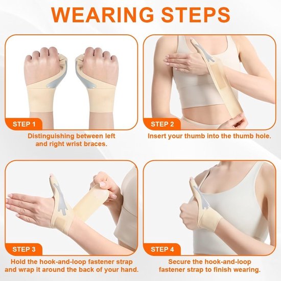 Ademende en Zachte Duimspalk voor Rechts en Links - 2 Stuks, Ideaal voor Duimgewricht en Polsbandage voor Mannen en Vrouwen (Huidkleur) — afbeelding 4