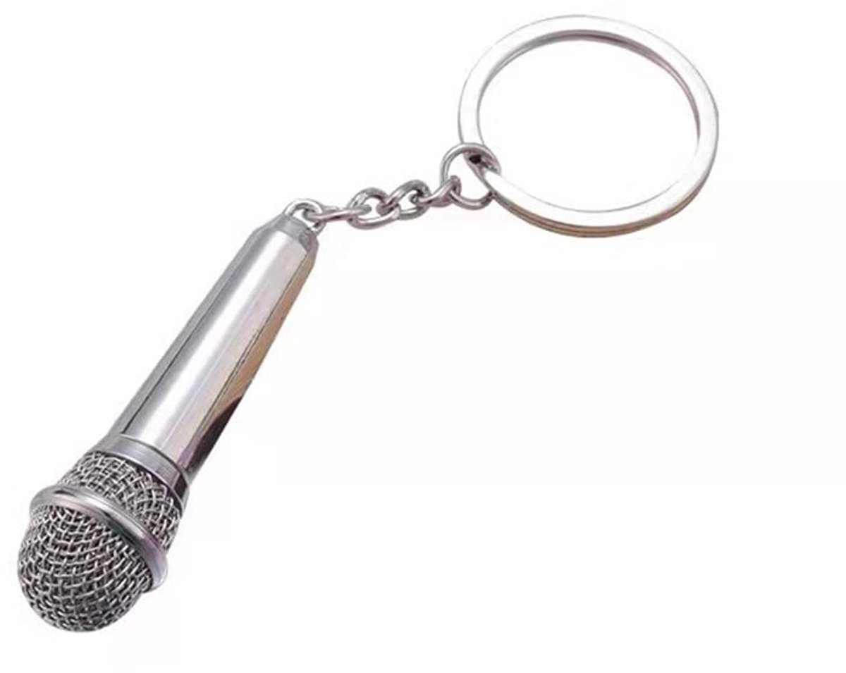 PLABBDPL Sleutelhanger met microfoon, personaliseerbaar, creatief cadeau voor muziekliefhebbers, modeaccessoire - ShopVlot