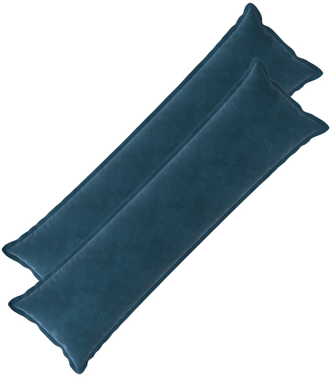 vidaXL Kussen - 2 - st - HOUTEN - Blauw - 40 - x - 145 - cm - fluweel 40 x 145 cm