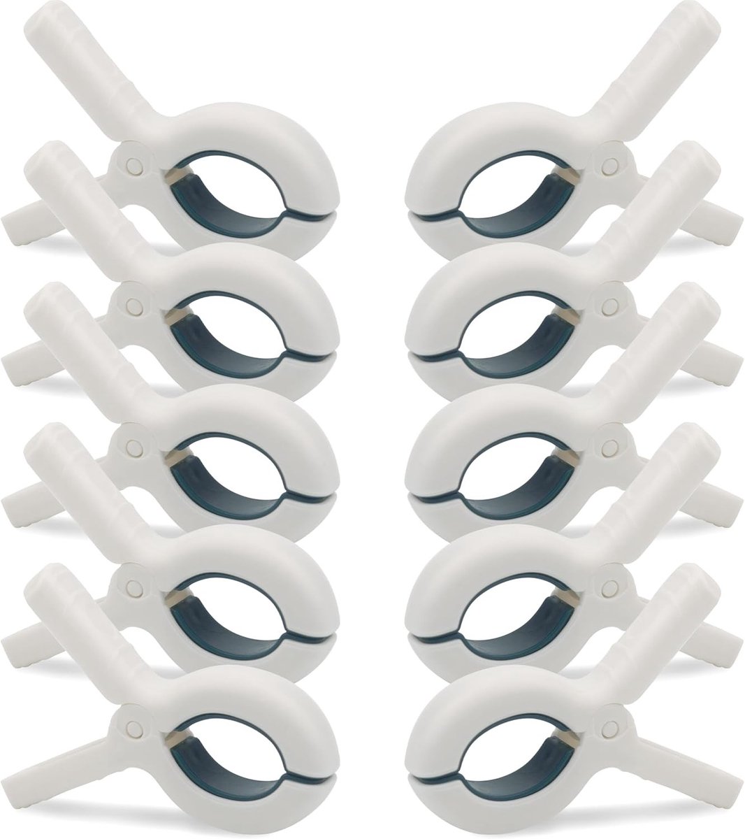 Towel Clamps voor Strandstoelen - 10 Stuks in Blauw, Ideaal voor Handdoeken, Camping en Zwemmen