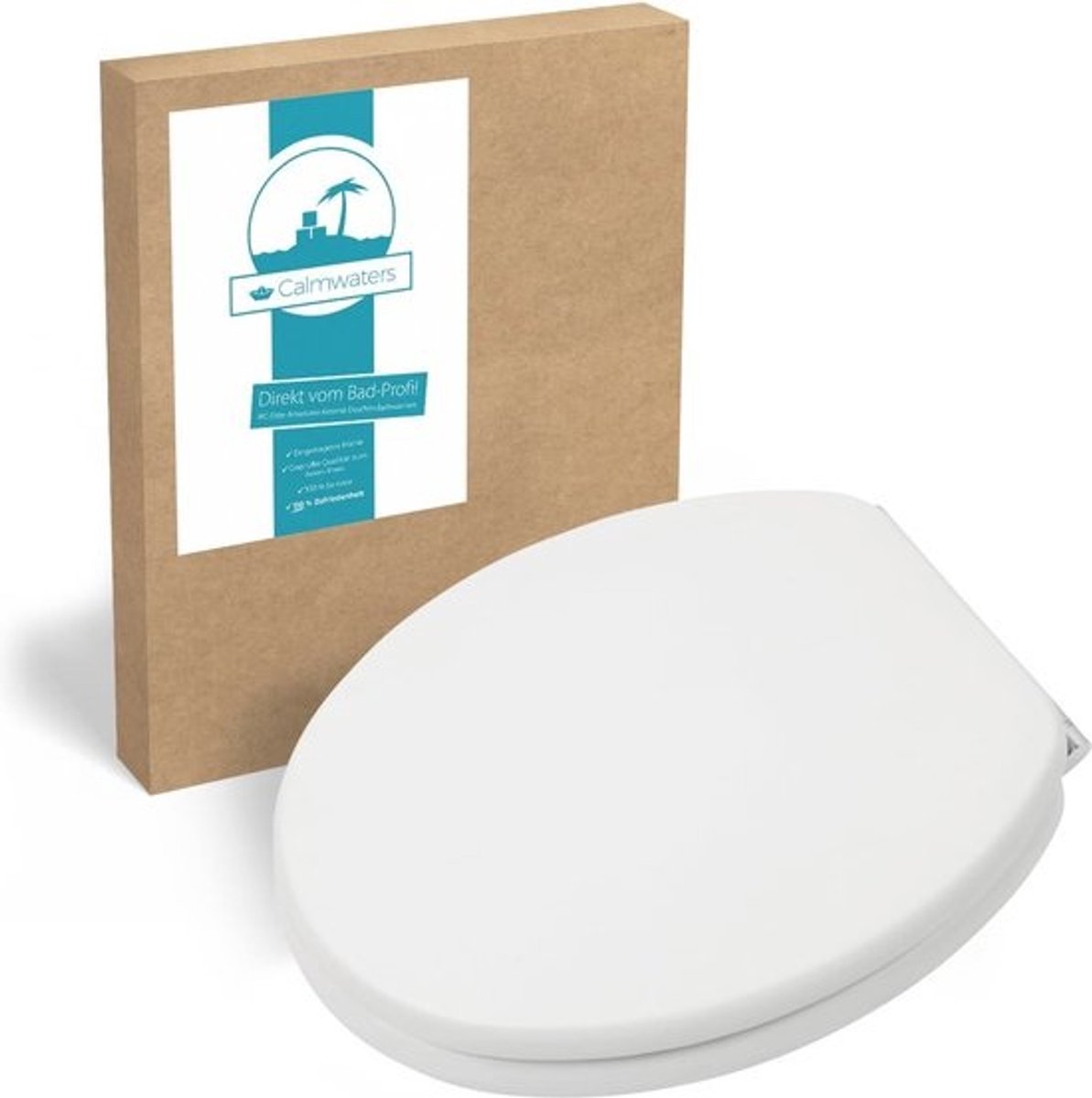 Houten wc-bril met softclose-mechanisme en snelle bevestiging - Modern wellness