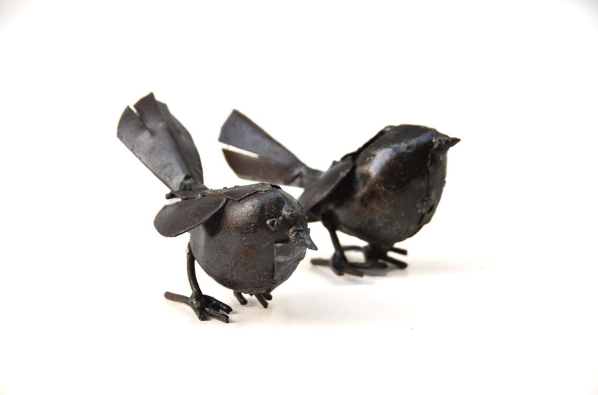 Floz Design winterkoninkje - vogeltje - gerecycled metaal - fairtrade - set van 2
