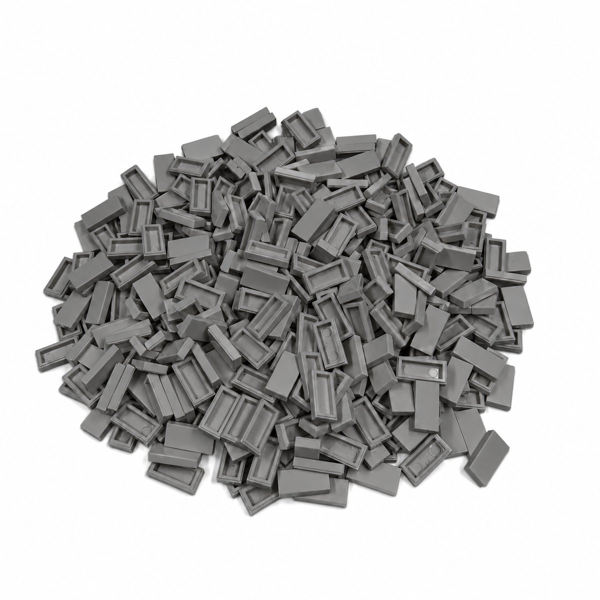 300 Bouwstenen 1x2 tile | Lichtgrijs | Compatibel met Lego Classic | Keuze uit vele kleuren | SmallBricks