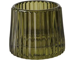 Theelichthouder Sabena glas h7cm groen