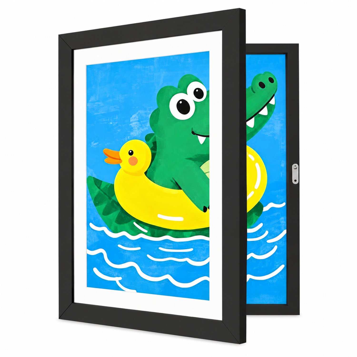 SWGOTA Zwarte tekeningenlijst 8.5 x 11 inch - Dikke MDF-uitvoering met openslaande voorkant en standaard - Zonder afbeelding