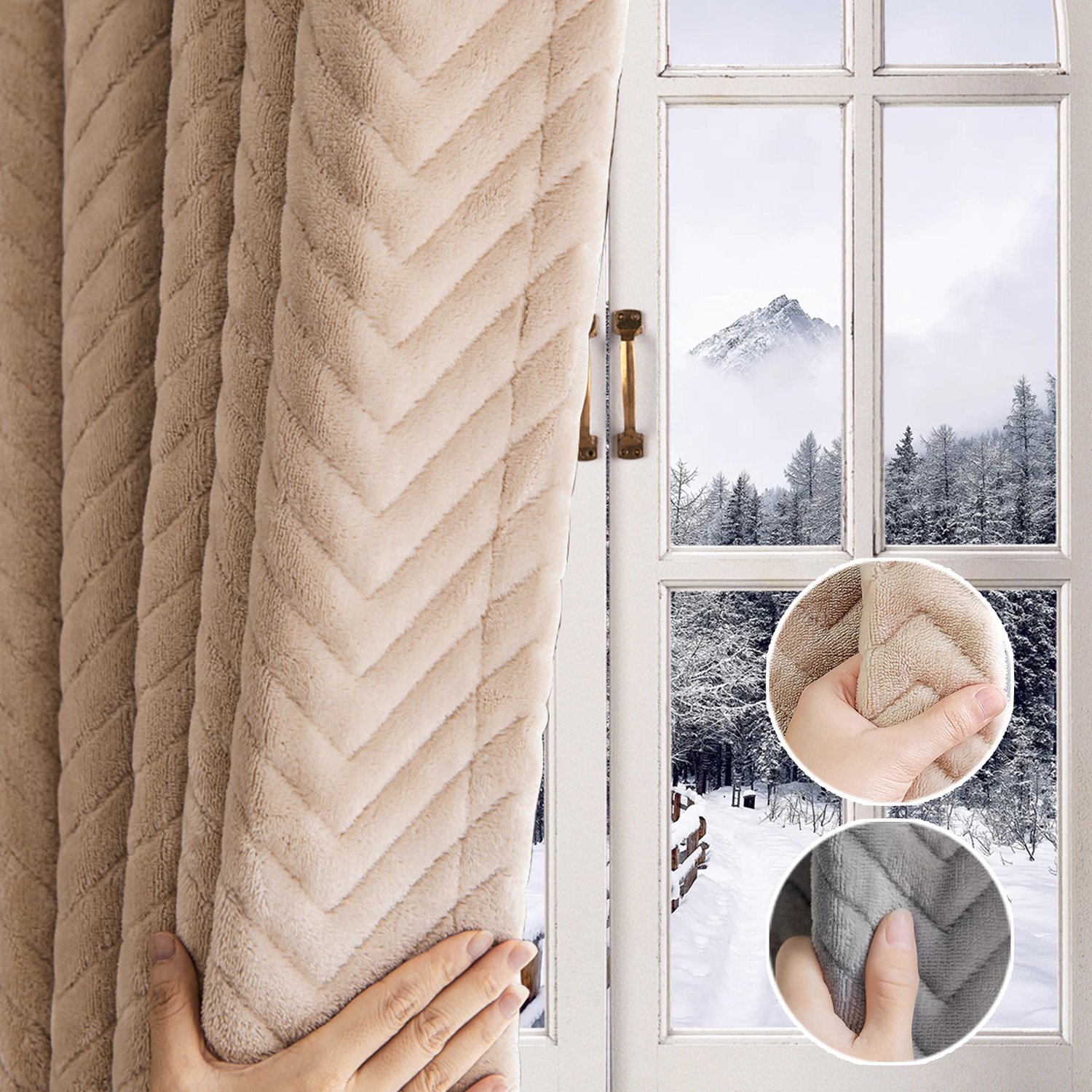 LAPAMAX zwaar verduisterend gordijn met multifunctionele ophangband – thermisch gordijn, privacy gordijn en raamdecoratie - voor slaapkamer, woonkamer en kantoor - Beige - 140 x 213 cm - 1 paneel