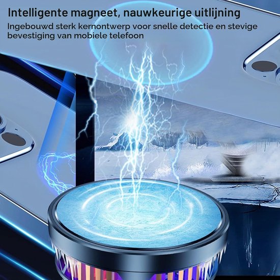 Draagbare Smartphone Radiator met Magnetische Koeling, Slimme Temperatuurregeling voor Gaming en Vloggen, Zwart — afbeelding 3