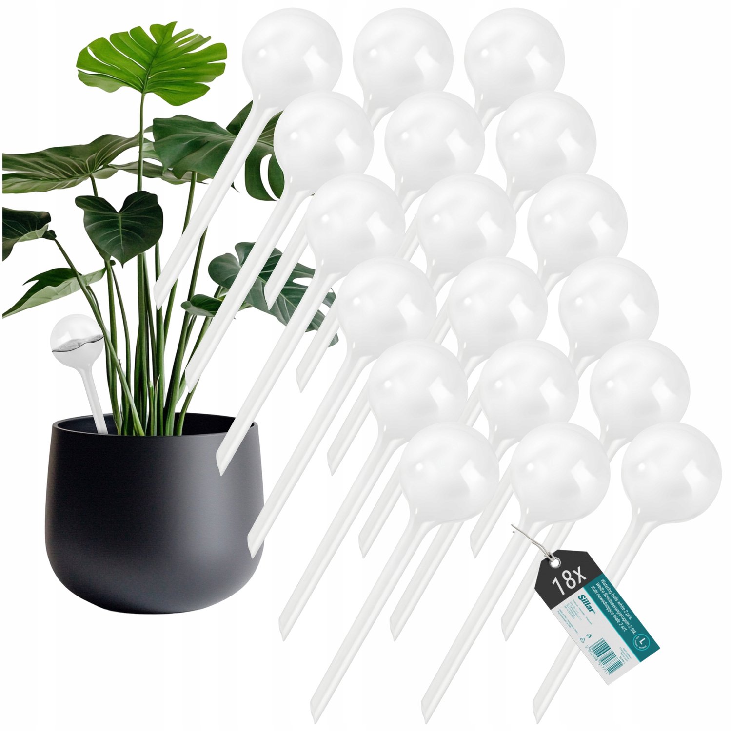18x Planten watergeefbollen 250ml - Automatische bewatering voor kamerplanten