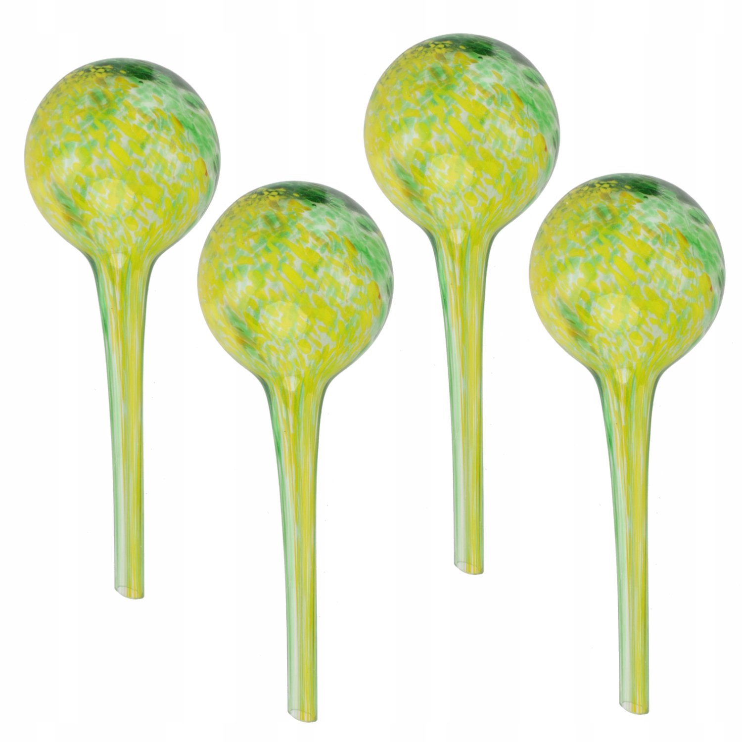 4x Glazen Plantenwatergever - Groen/Geel - 310 ml