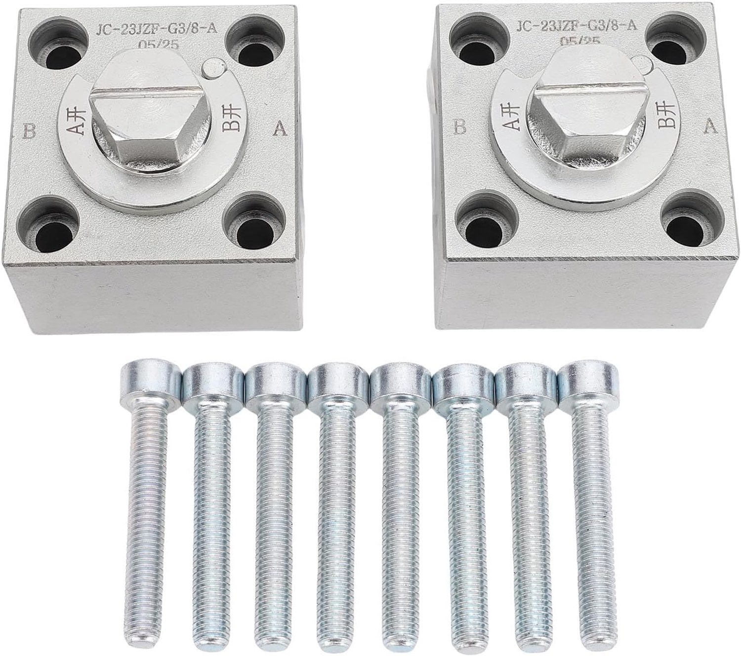 2PCS Driewegomschakelkleppen voor de Meeste Minigraafmachines, Gelegeerd Staal Kleine Graafmachine Gasklep Vervangen, Hydraulisch Verbindingsblok Graafmachine, Minigraafmachine Bijlagen