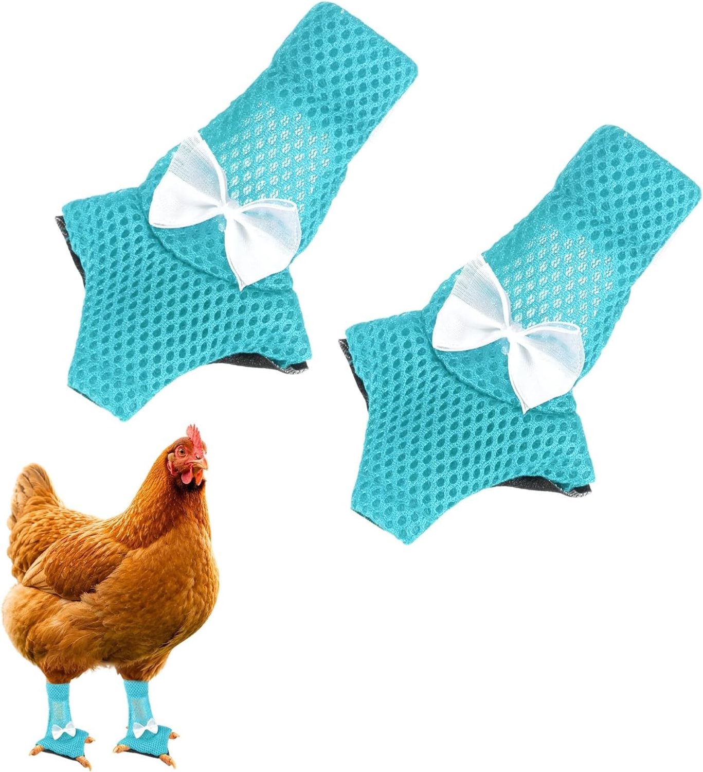 Schoenen, mesh stof anti-slip kippenvoeten laarzen voor kippen/haan binnen en buiten, kippenhok sandalen schoenen [hemelsblauw, maat S]